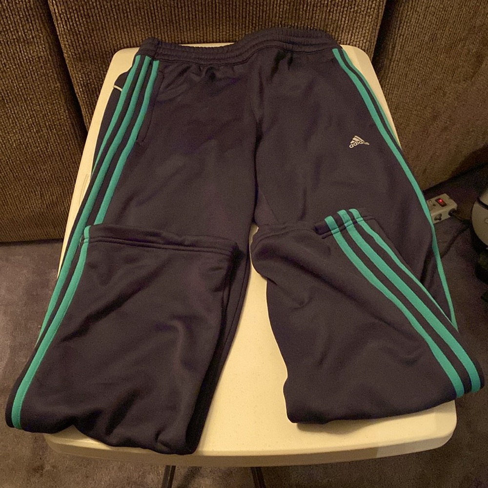 Adidas clima365 performance pants. Color: Dark Navy/Green Size: XS